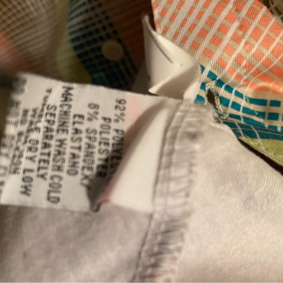 VINTAGE Kenneth Cole Peach/Brown/Green button up-like NEW! - Picture 4 of 4